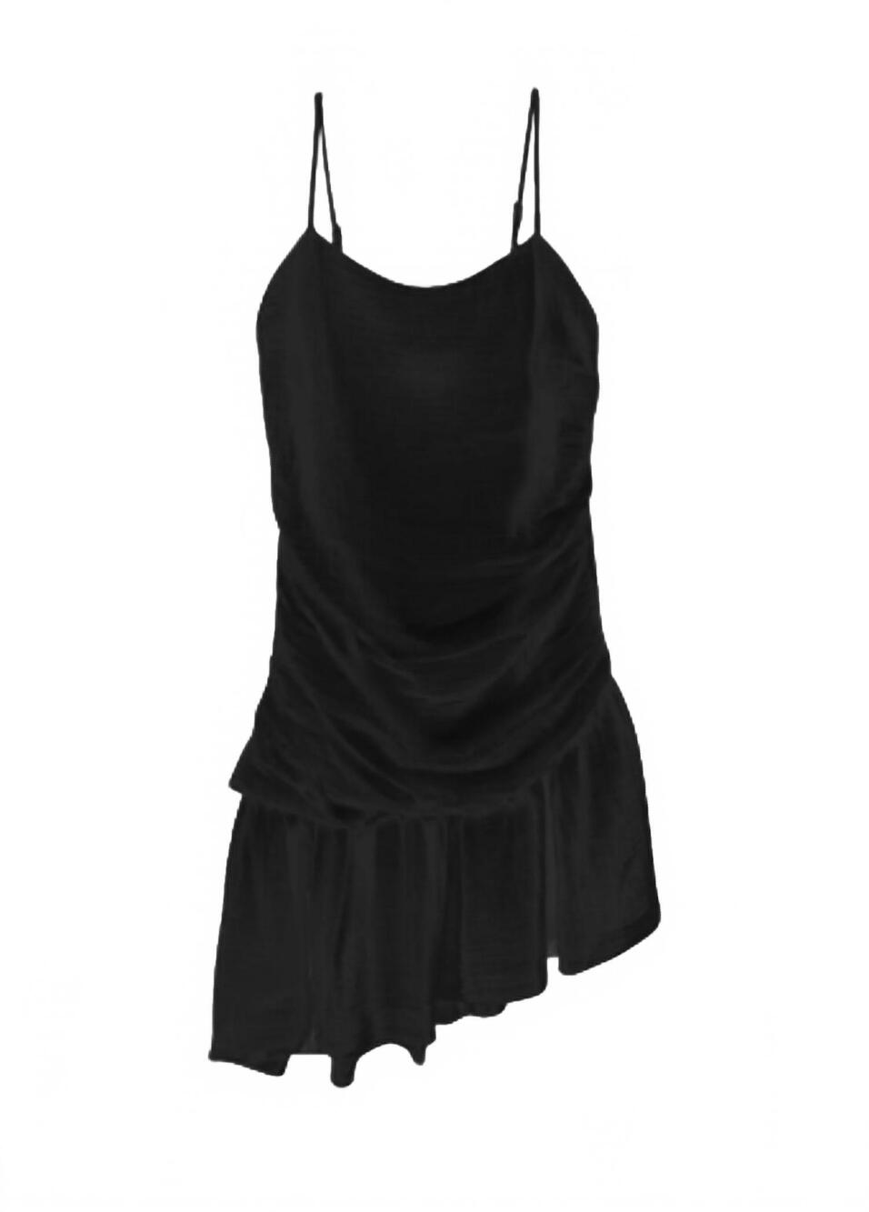 NEW KATIE J NYC young women's calista grecian mini dress in black